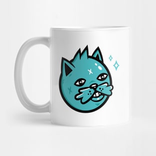 Cute Cat Face, Blue Cat Mug